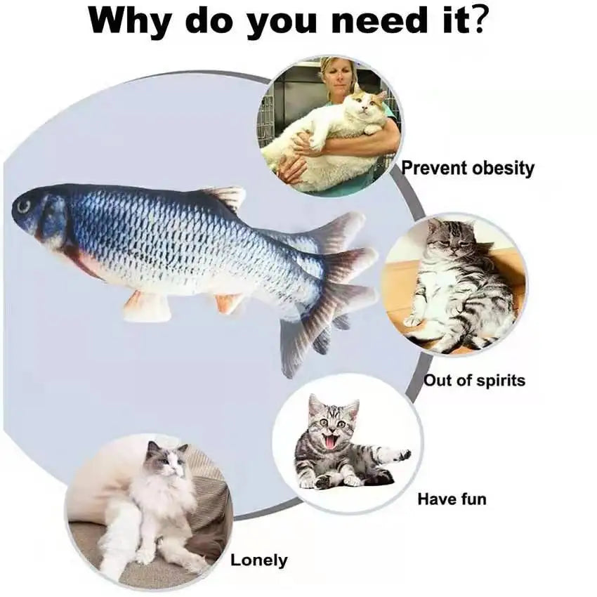 Cat USB Charger Toy Interactive Electric Floppy Fish