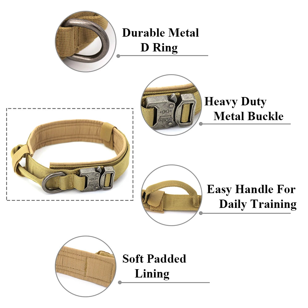 Dog Training Adjustable Tactical Collar And Leash
