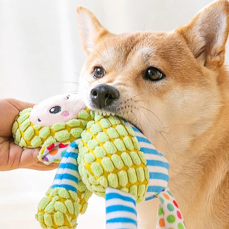 Plush Toy Cat Dog Puzzle Toy, Bite Resistant Interactive Squeaky Toy
