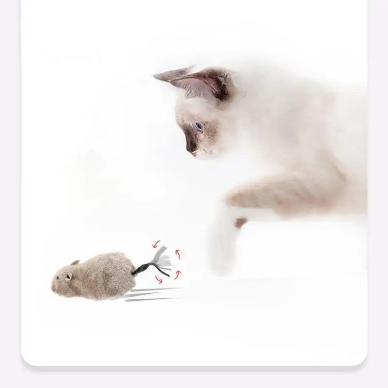 Funny Lifelike Plush Mouse Running Toy for Cats/Dogs