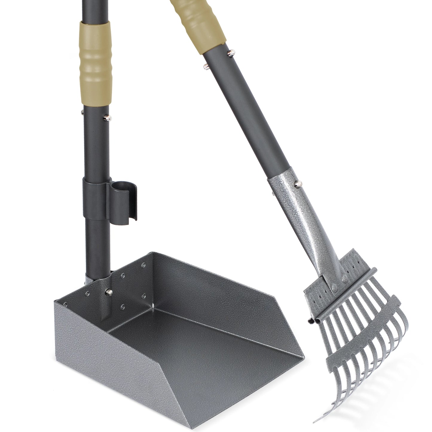 Dog Pooper Scooper, Poop Tray and Rake Set,