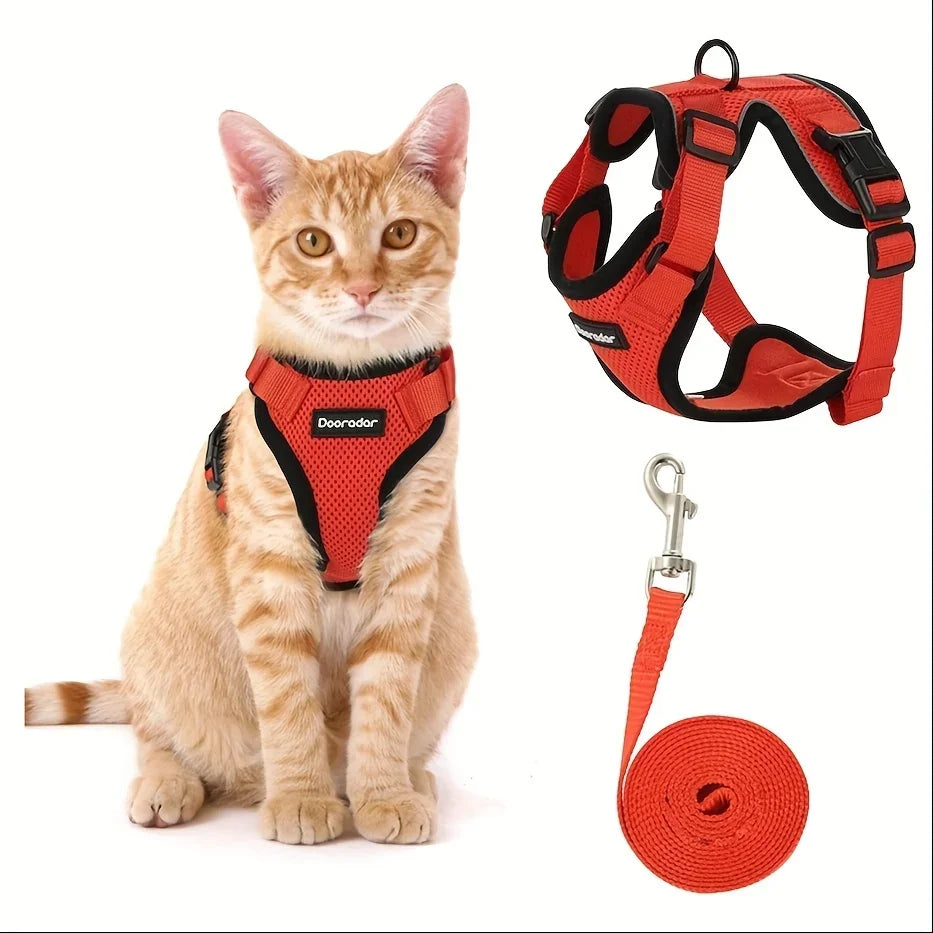 Cat Non-Slip Adjustable Leash Vest Pet Chest Carrier
