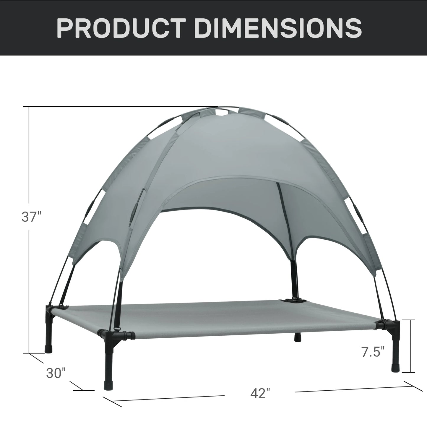 Elevated Dog Bed with Canopy