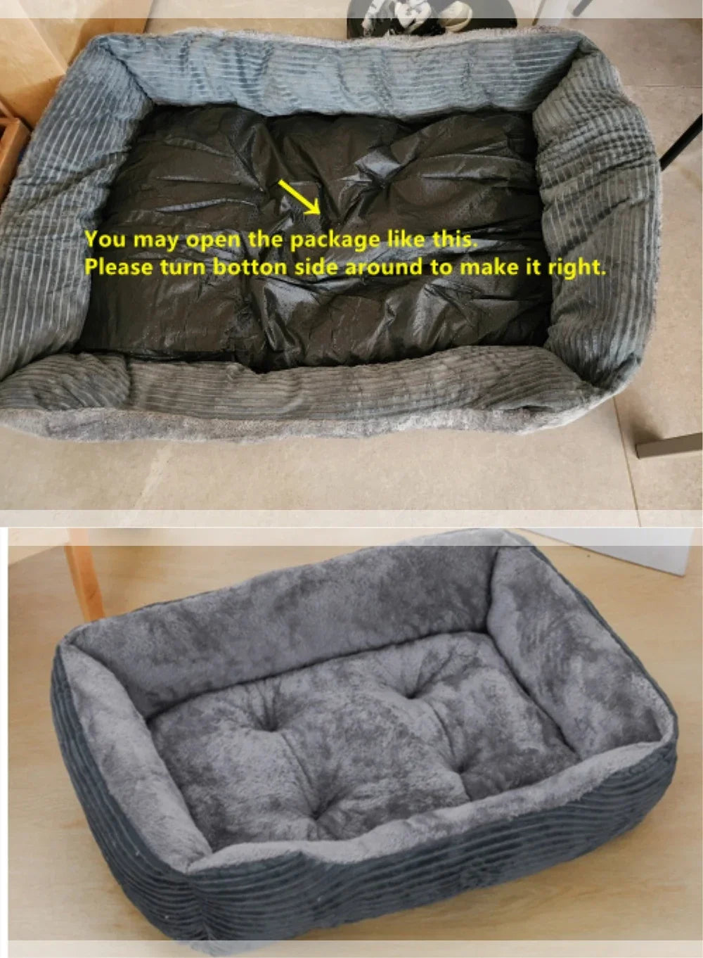 Square Plush Calming Bed