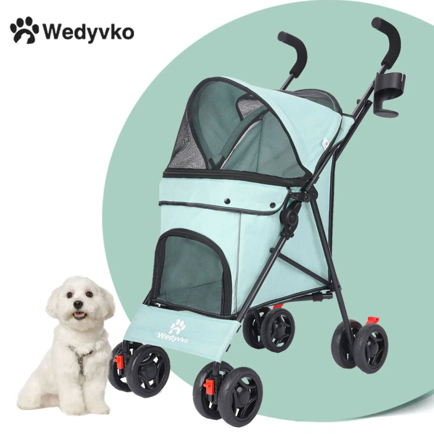 Outdoor Cat Dog Travel Breathable Pet Stroller