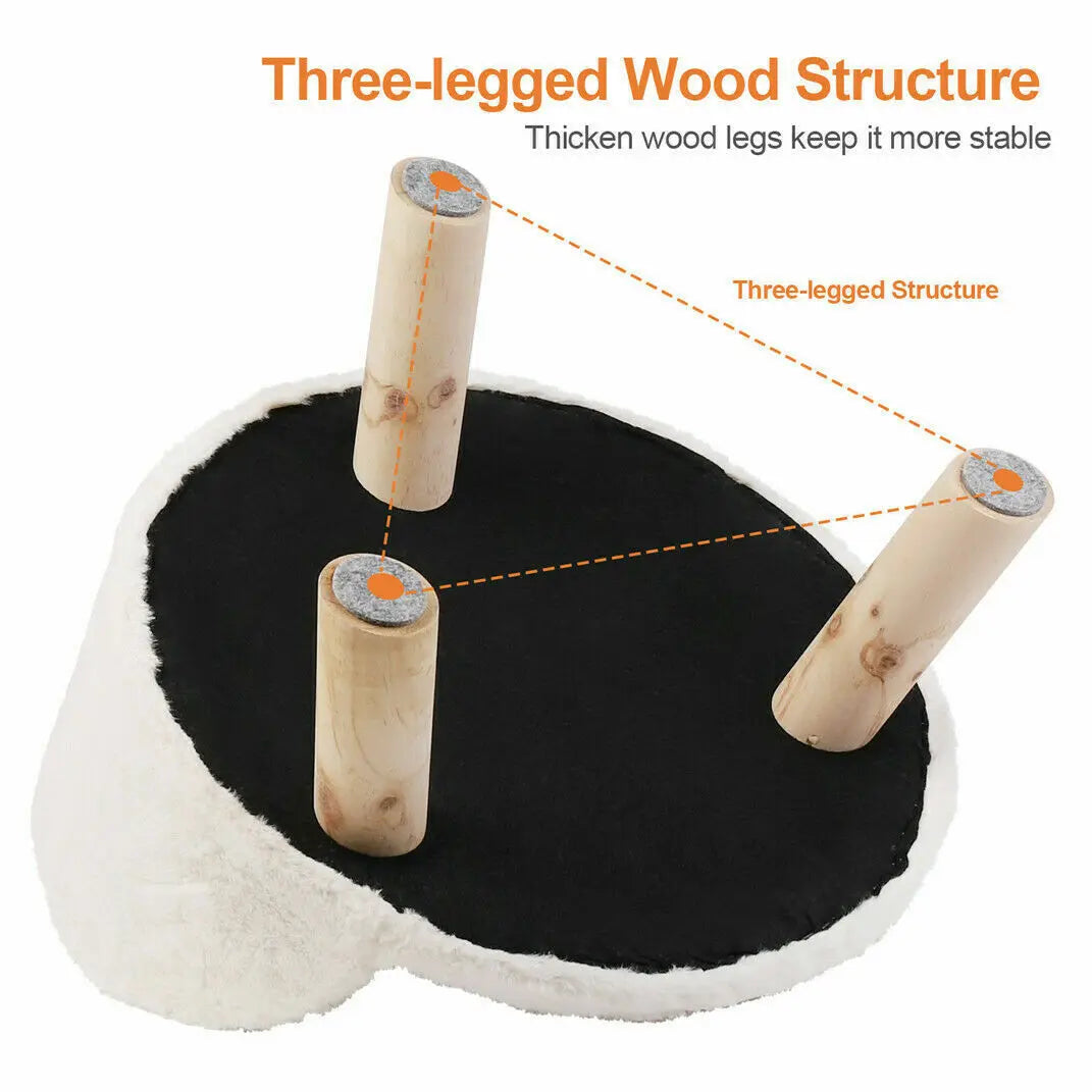 Luxury Soft Cat Bed on Wooden Legs