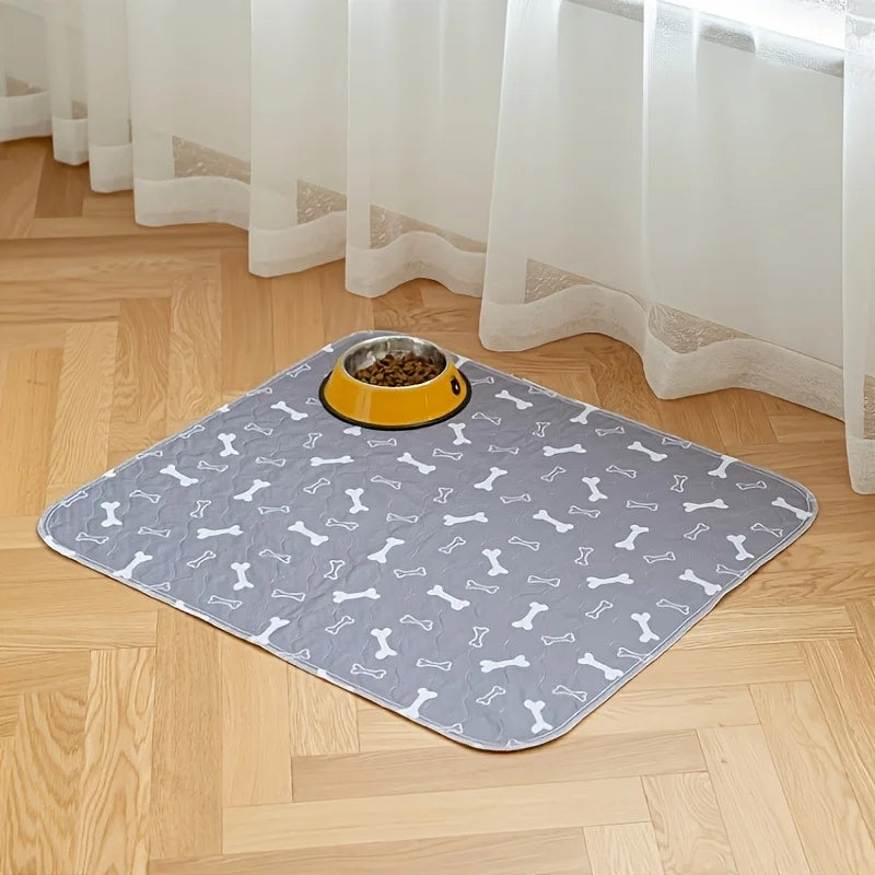Washable Dog Pee Pads, 2 Pieces 18inchx24inch / 34inch X 36inch Reusable, Absorbent Bone Print