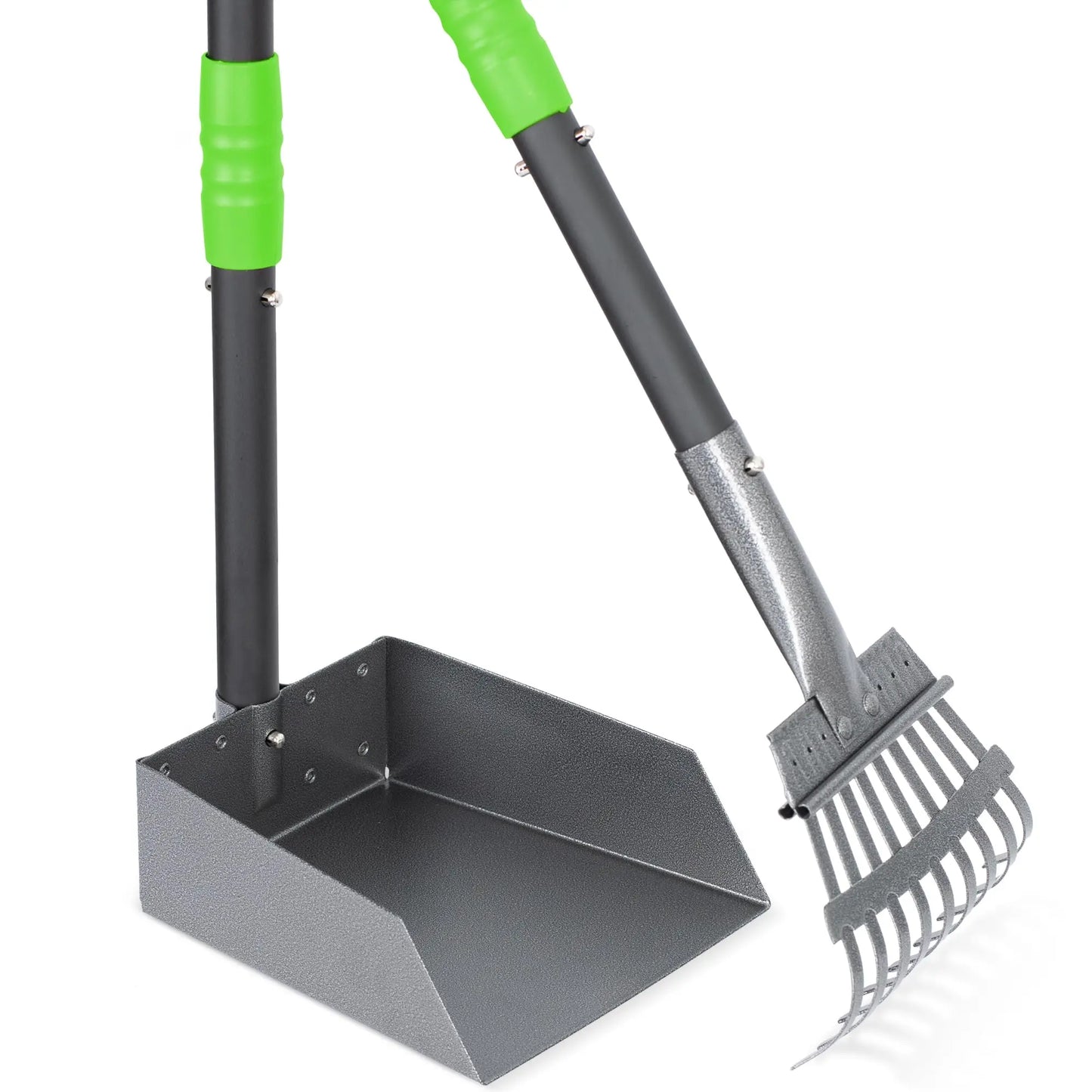 Dog Pooper Scooper, Poop Tray and Rake Set,