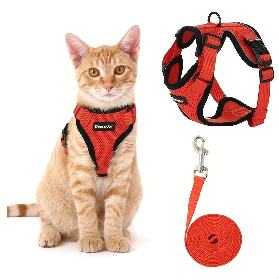 Cat Non-Slip Adjustable Leash Vest Pet Chest Carrier