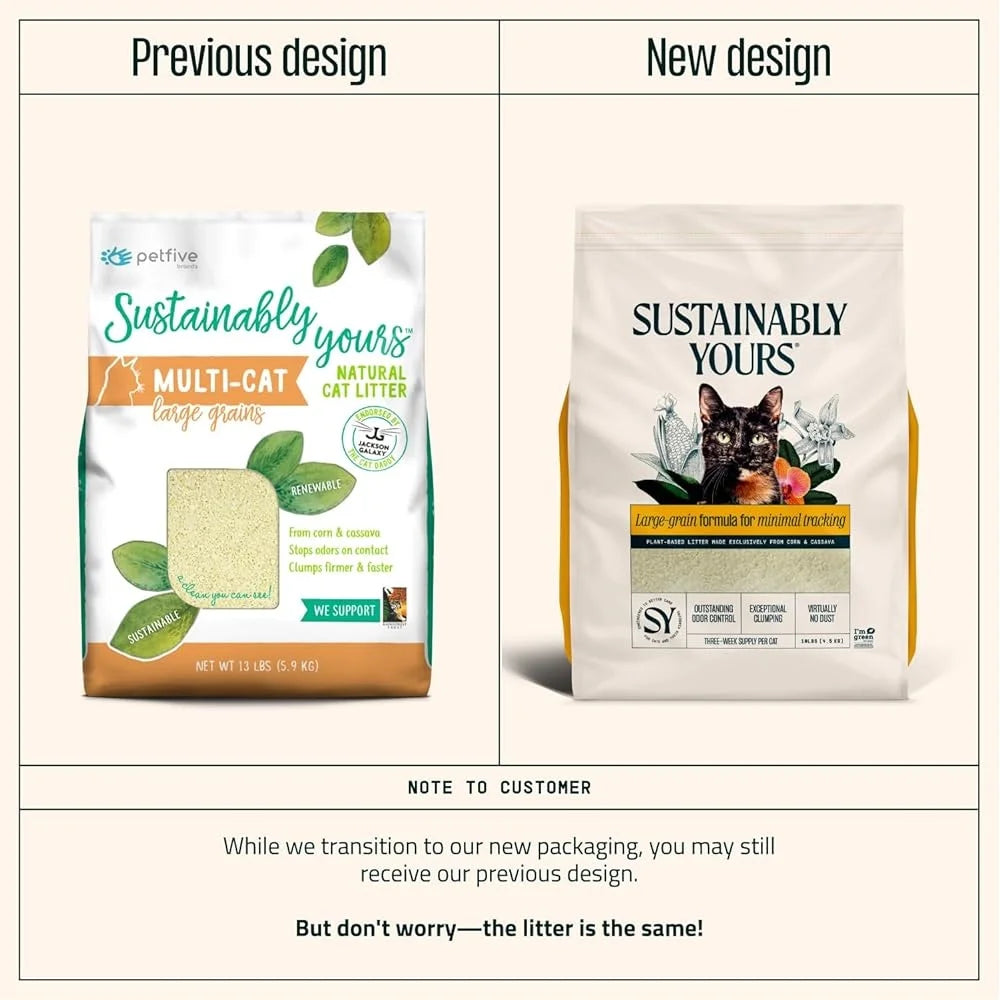 Premium Cat Litter Large Grain Odor Control Clumping Formula 10lbs Natural Corn Cassava Unscented Quick Clean Pet Supplies