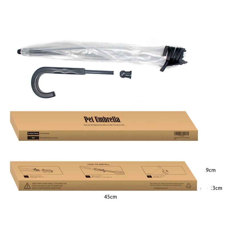 New Transparent Pet Umbrellas Small Dog w/Leash