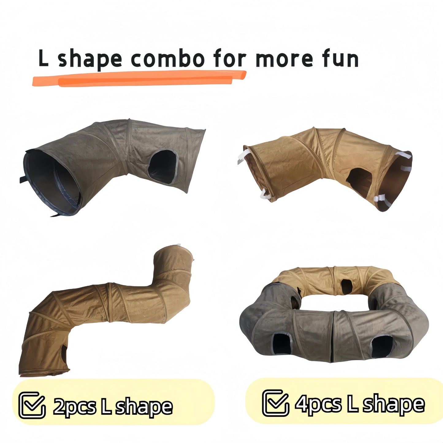 Collapsible Cat Winter Suede Tunnel for Puppy Play Chase Hide