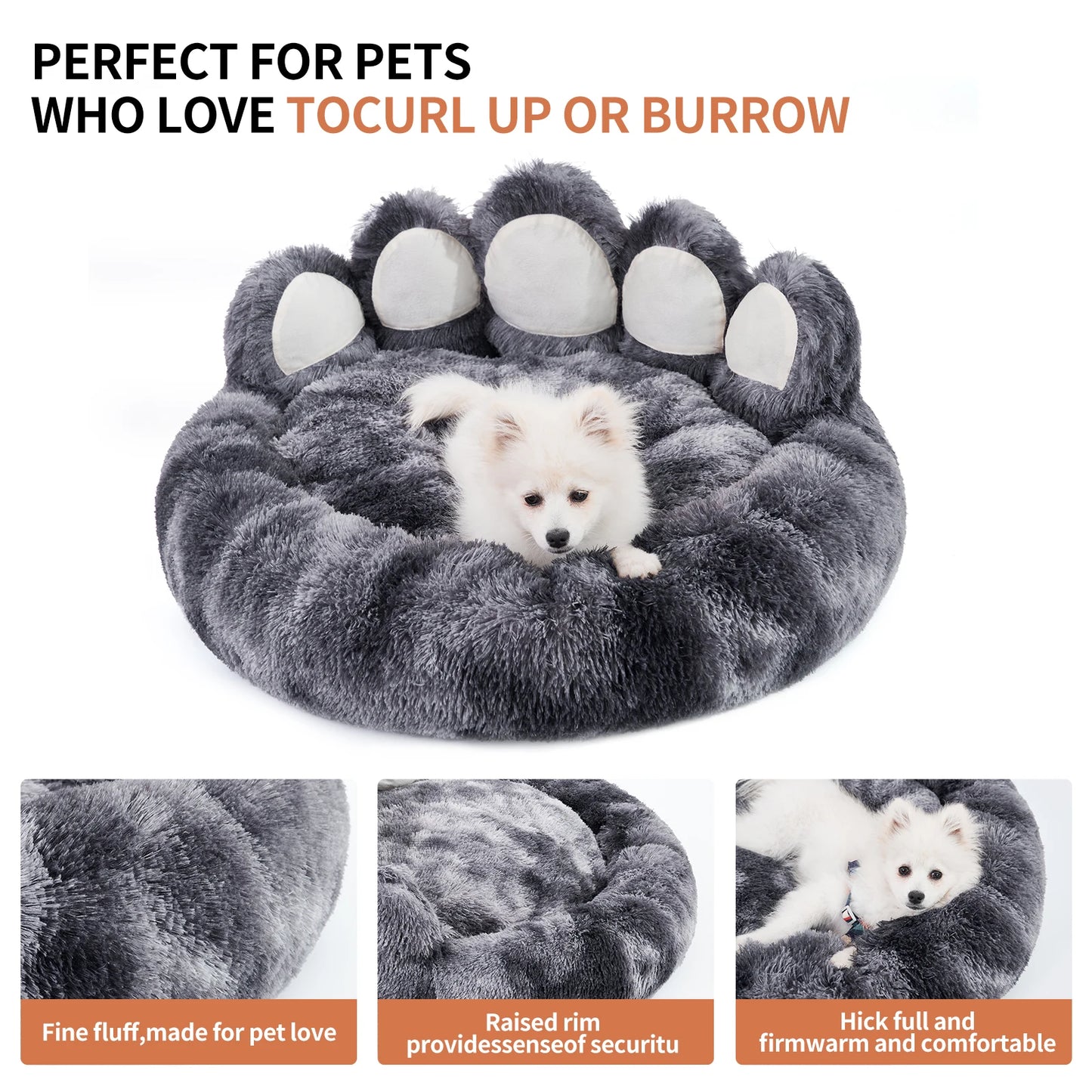 Cozy Comfy Paw Shape Warm Dog Bed Cushion