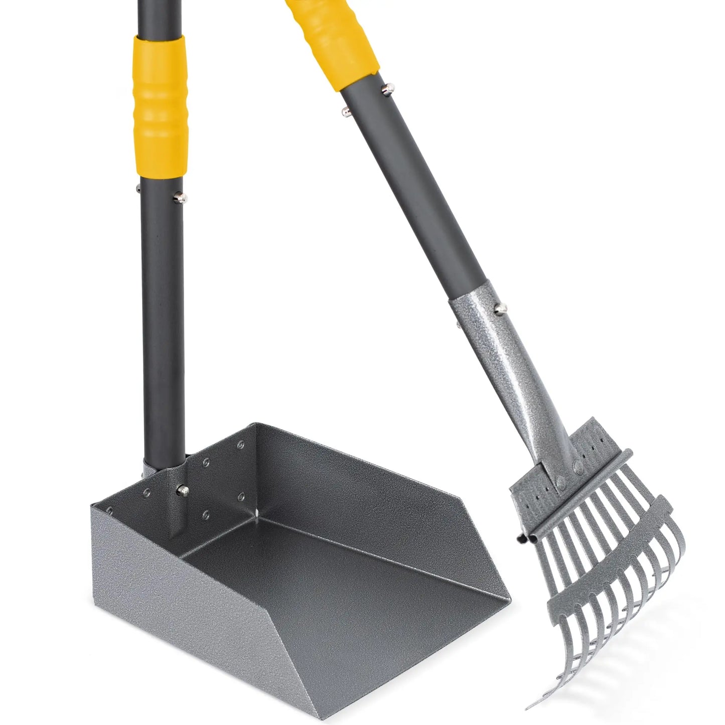 Dog Pooper Scooper, Poop Tray and Rake Set,