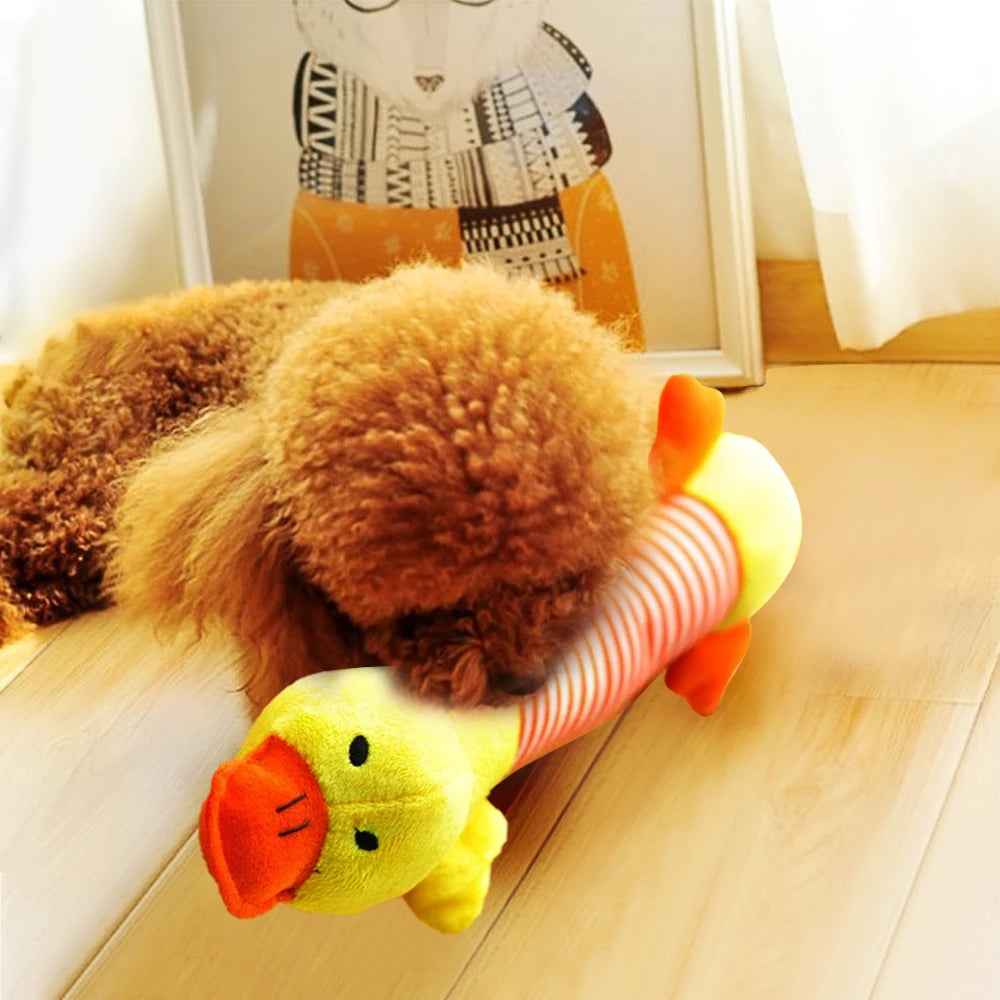 Plush Cute Elephant Duck Pig Pet Squeak Sound Toys