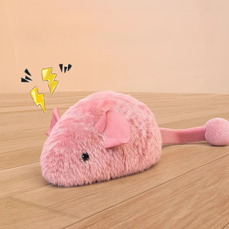 Interactive Plush Mouse Cat Simulation Mice Kitten Self-Playing Plush Toy