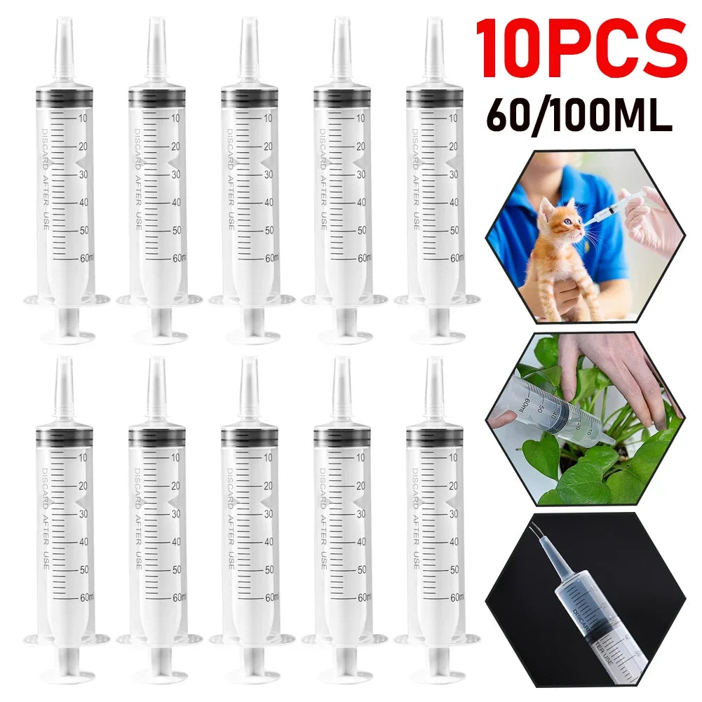 60/100ml Plastic Bulk Needle-Free Disposable Syringes