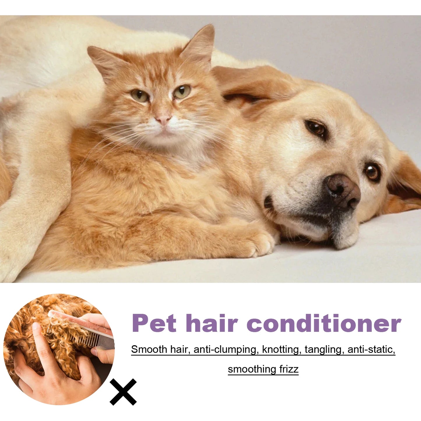50ml Non-Knotted Pet Hair Care Cream Moisturizes, Conditioner for Dry Skin