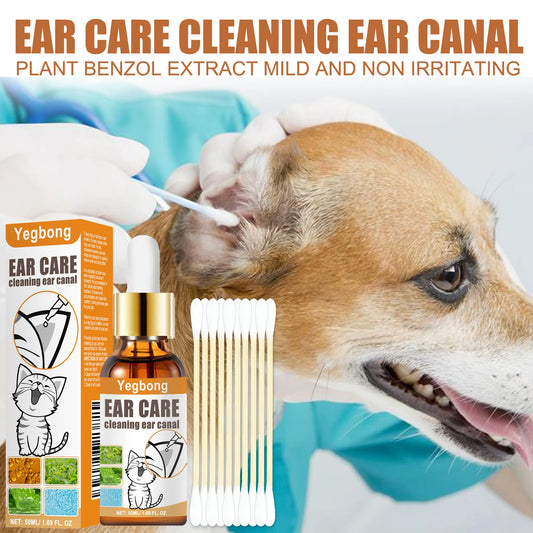 Pet Ear Cleaner with Cotton Swabs