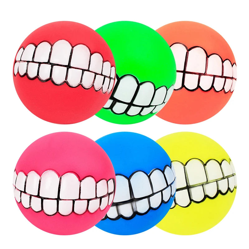 Pet Dog Ball Teeth Funny Trick Silicone Toy