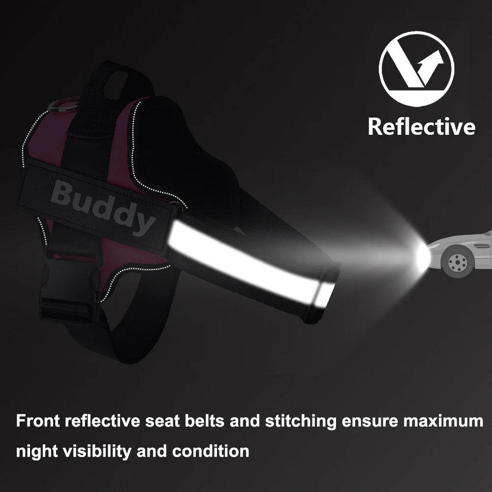 Personalized Dog NO PULL Reflective Breathable Harness