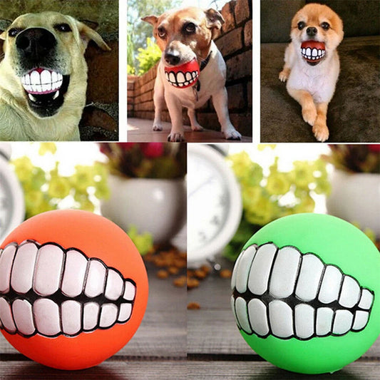 Pet Dog Ball Teeth Funny Trick Silicone Toy