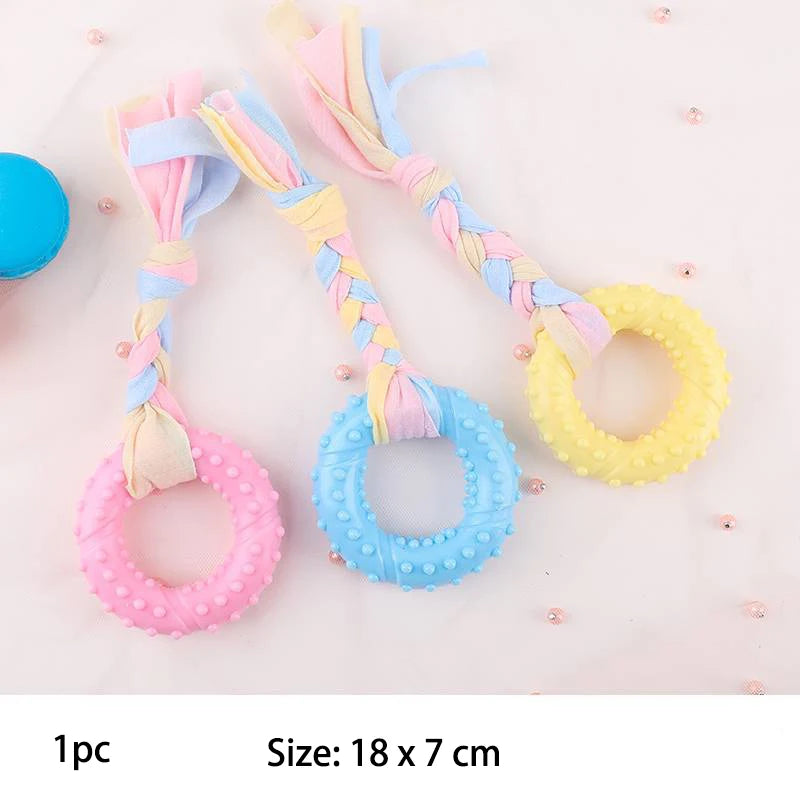 Pet Toys For Small Dog Chews TPR Knot, Bite Resistant Molar Teeth Cleaning, Training Supplies