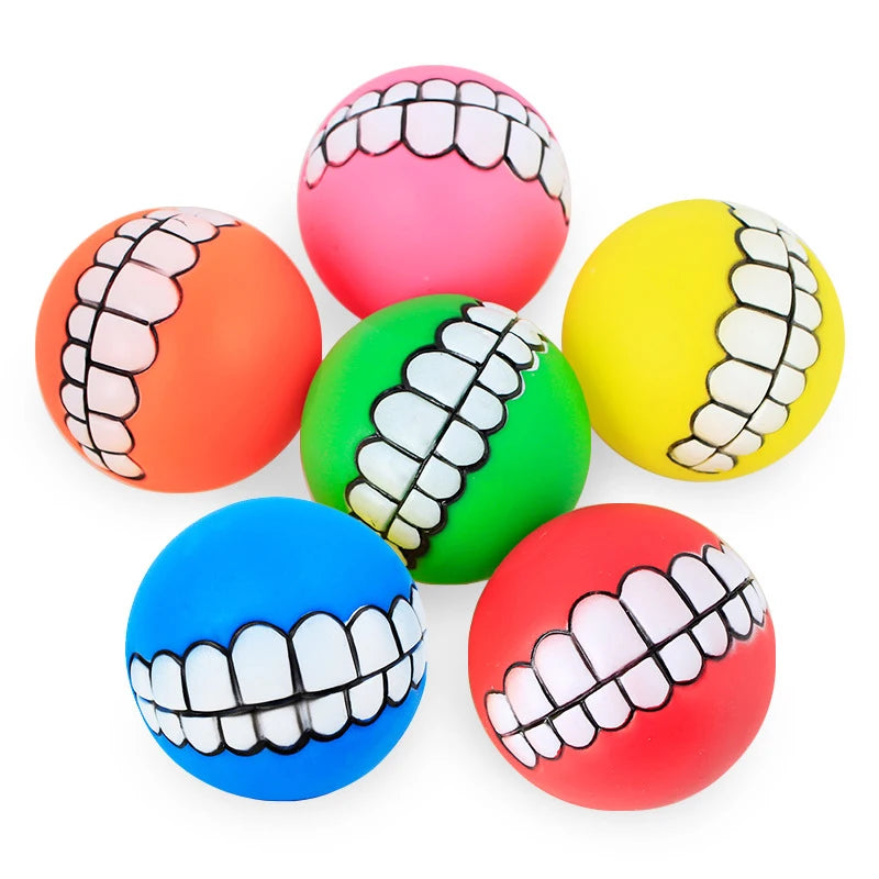 Pet Dog Ball Teeth Funny Trick Silicone Toy