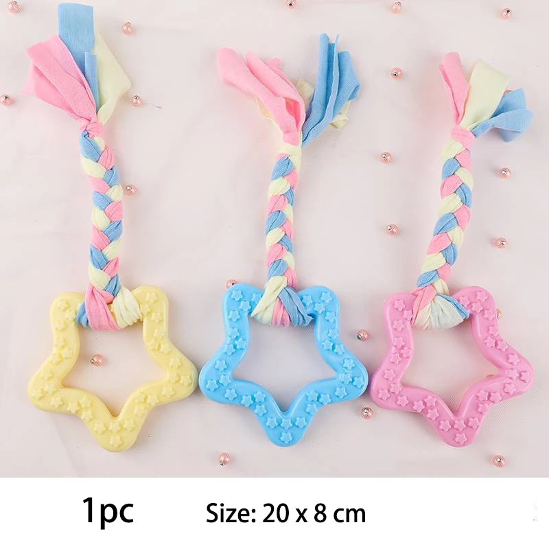 Pet Toys For Small Dog Chews TPR Knot, Bite Resistant Molar Teeth Cleaning, Training Supplies