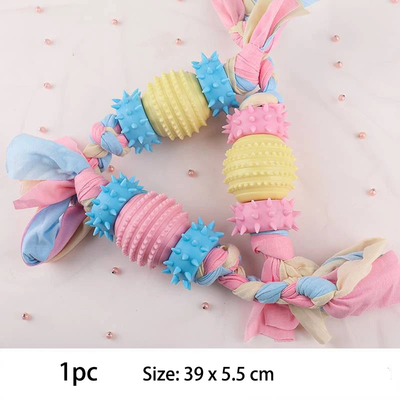 Pet Toys For Small Dog Chews TPR Knot, Bite Resistant Molar Teeth Cleaning, Training Supplies