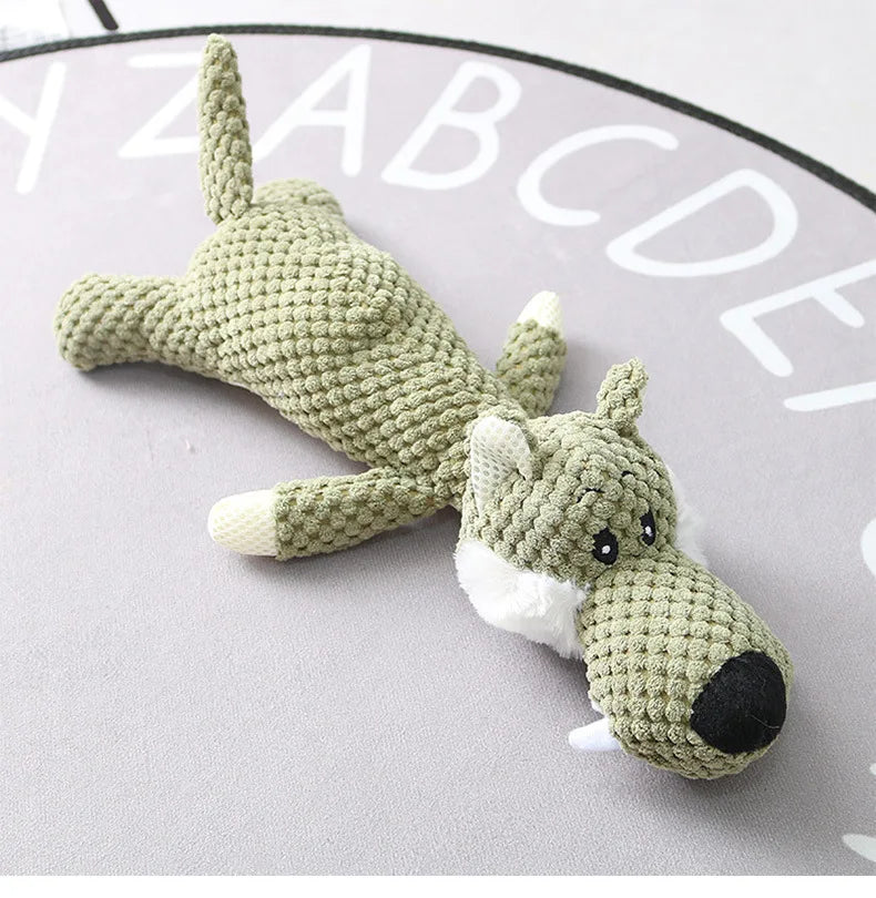 Plush Cartoon Dog Chew Squeak Toys