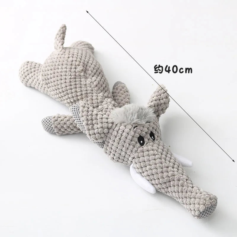 Plush Cartoon Dog Chew Squeak Toys