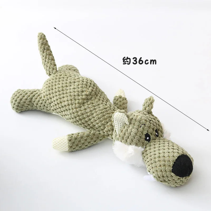 Plush Cartoon Dog Chew Squeak Toys