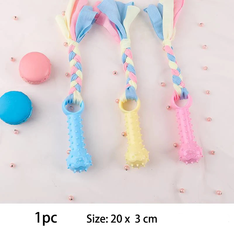 Pet Toys For Small Dog Chews TPR Knot, Bite Resistant Molar Teeth Cleaning, Training Supplies