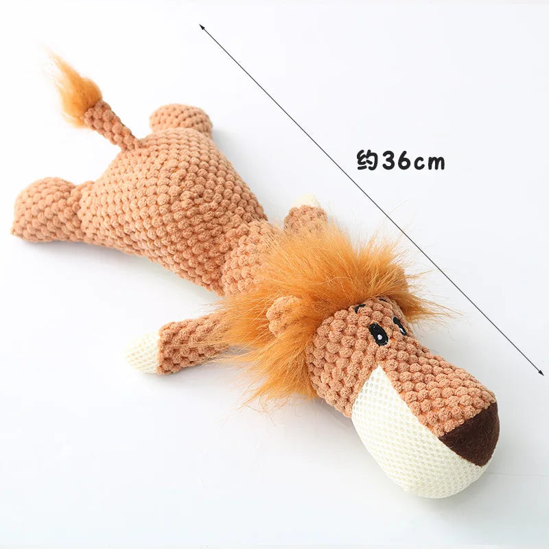 Plush Cartoon Dog Chew Squeak Toys