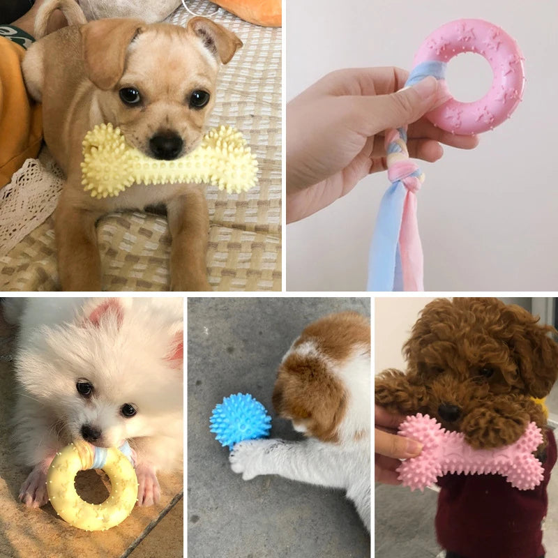 Pet Toys For Small Dog Chews TPR Knot, Bite Resistant Molar Teeth Cleaning, Training Supplies