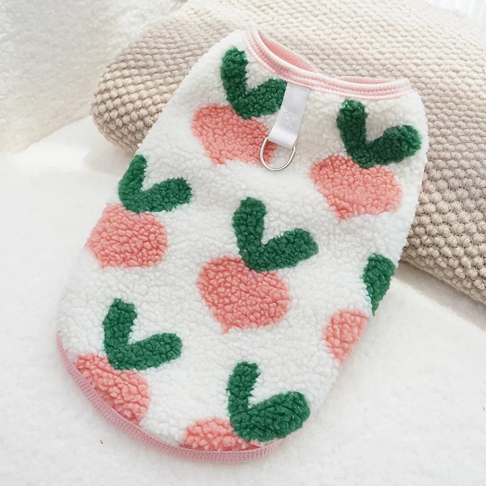 Dog Fleece Vest Warm Sweatshirt Puppy Pullover Coat with Leash D Ring, Dachshund Yorkie Sweaters