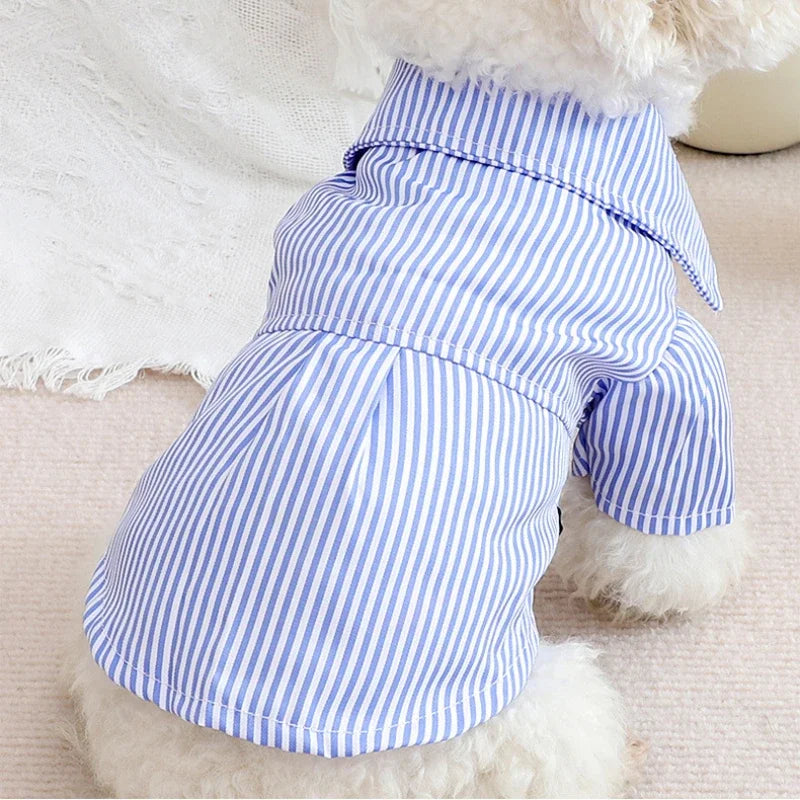 Pet Dog Bowknot Striped Shirts