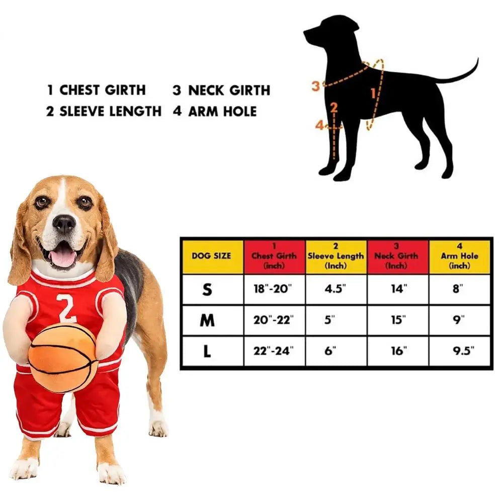 Basketball Player Pet Costume Holding Basketball