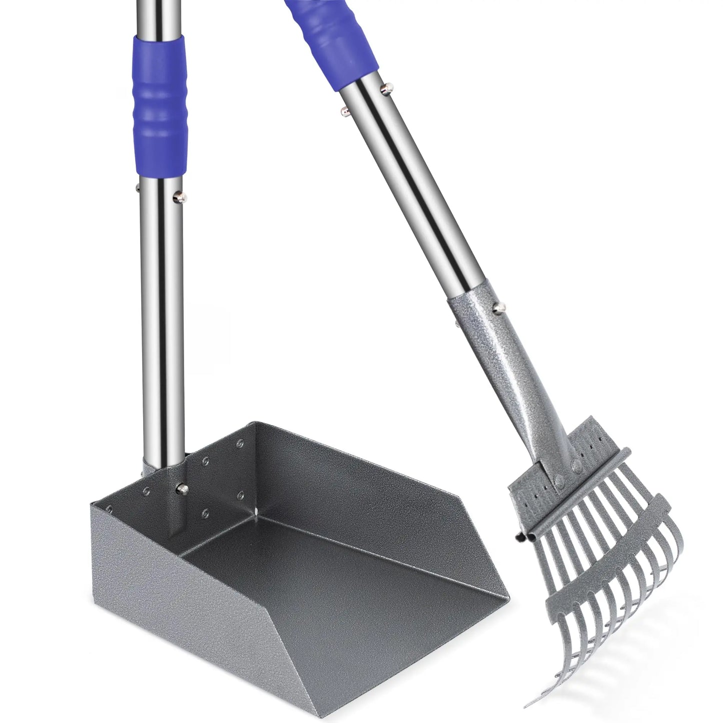 Dog Pooper Scooper, Poop Tray and Rake Set,