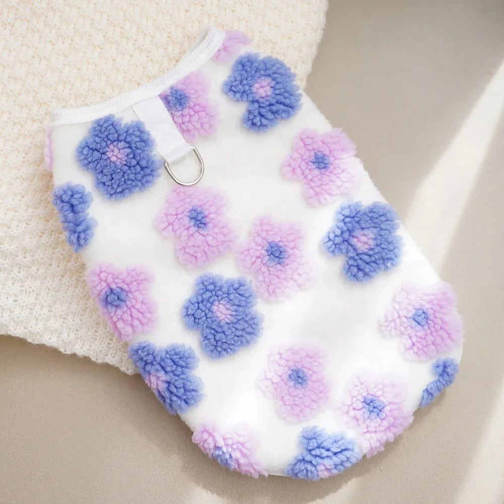 Dog Fleece Vest Warm Sweatshirt Puppy Pullover Coat with Leash D Ring, Dachshund Yorkie Sweaters