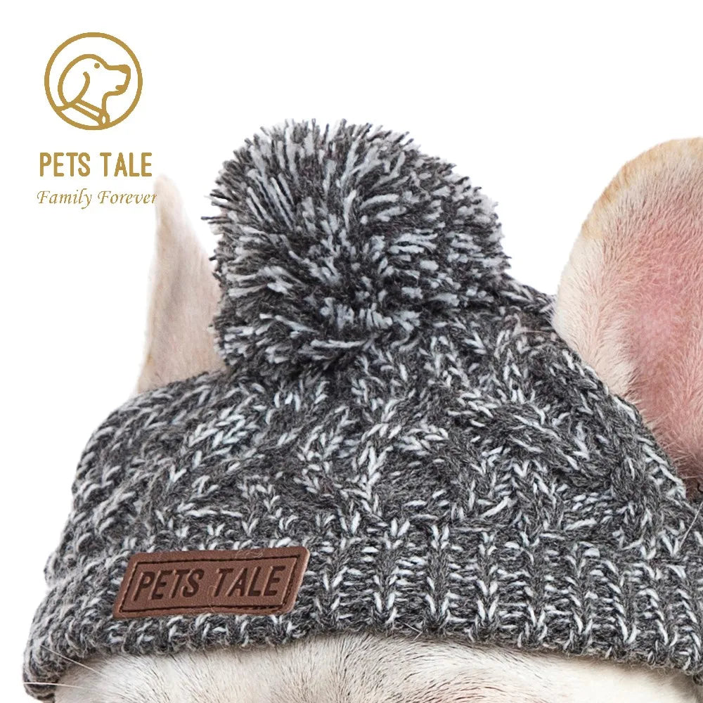 Winter Soft,  Warm Knitted, Windproof Knitting Dog Hat