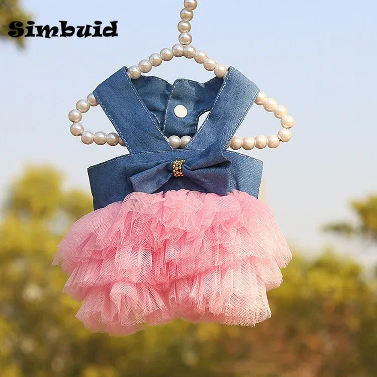 Summer Princess Cat Lace Stripe Skirt Slip Dress