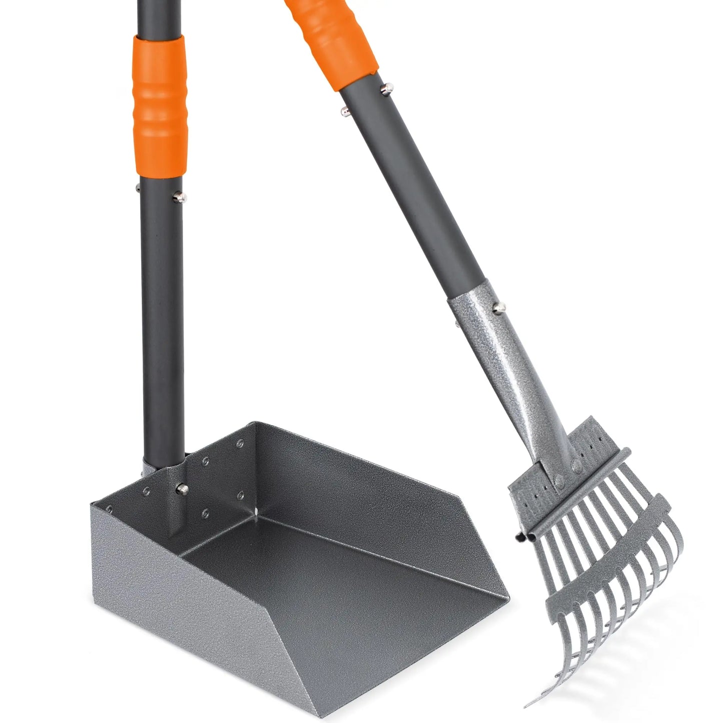 Dog Pooper Scooper, Poop Tray and Rake Set,