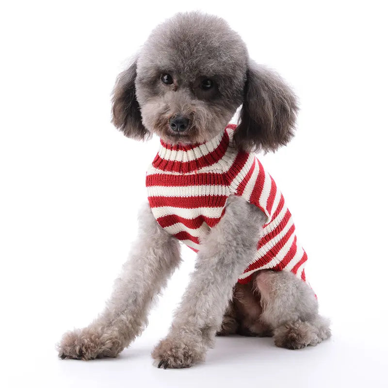 Winter Pet Sweaters for Small/Medium Dogs, Christmas Cute Print Puppy Turtleneck, Soft Warm Cat Sweater