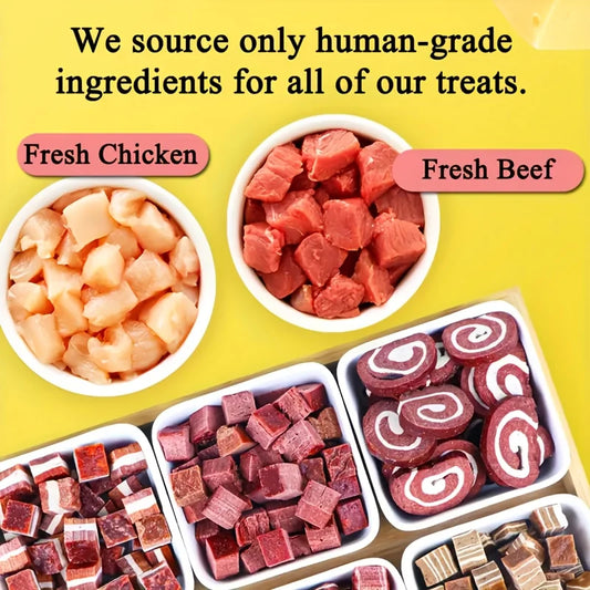 100g/3.53oz Beef And Meat Cubes Dog Treats