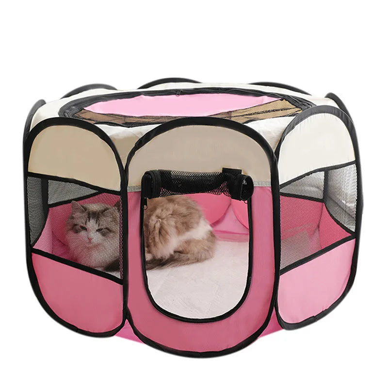 Foldable Pet kennels, delivery rooms, octagonal cages, breathable fences, tents, claw-resistant