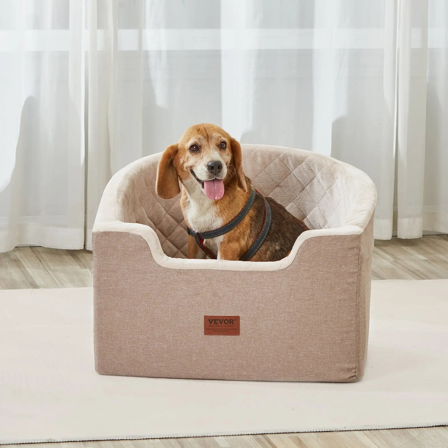 Dog Booster Car Pet Seat For Small Medium Dog Up To 55 Lbs Brown