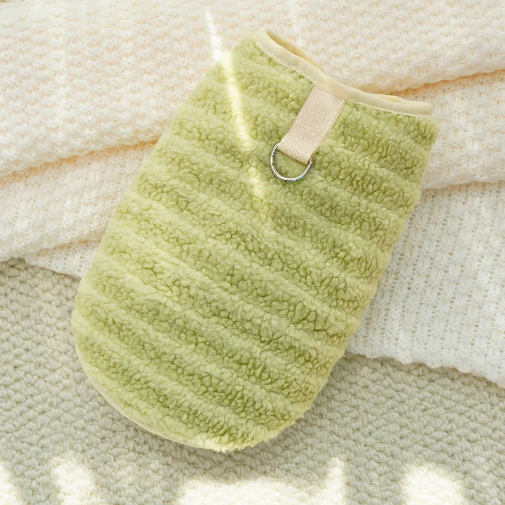 Dog Fleece Vest Warm Sweatshirt Puppy Pullover Coat with Leash D Ring, Dachshund Yorkie Sweaters