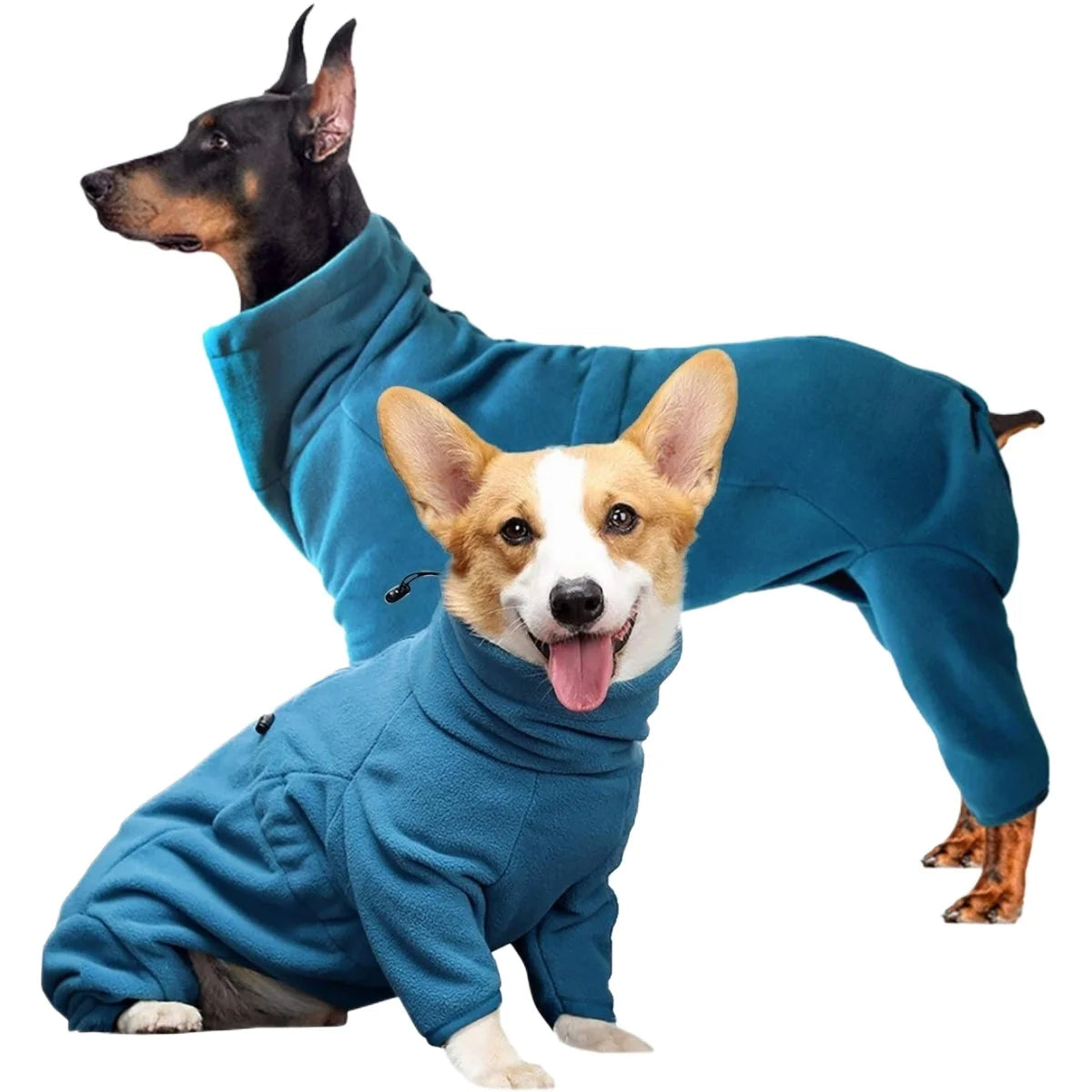 ATUBAN Dog Winter Coat Soft Fleece Pullover Pajamas, Pet Windproof Warm Cold Weather Jacket Vest Cozy Jumpsuit